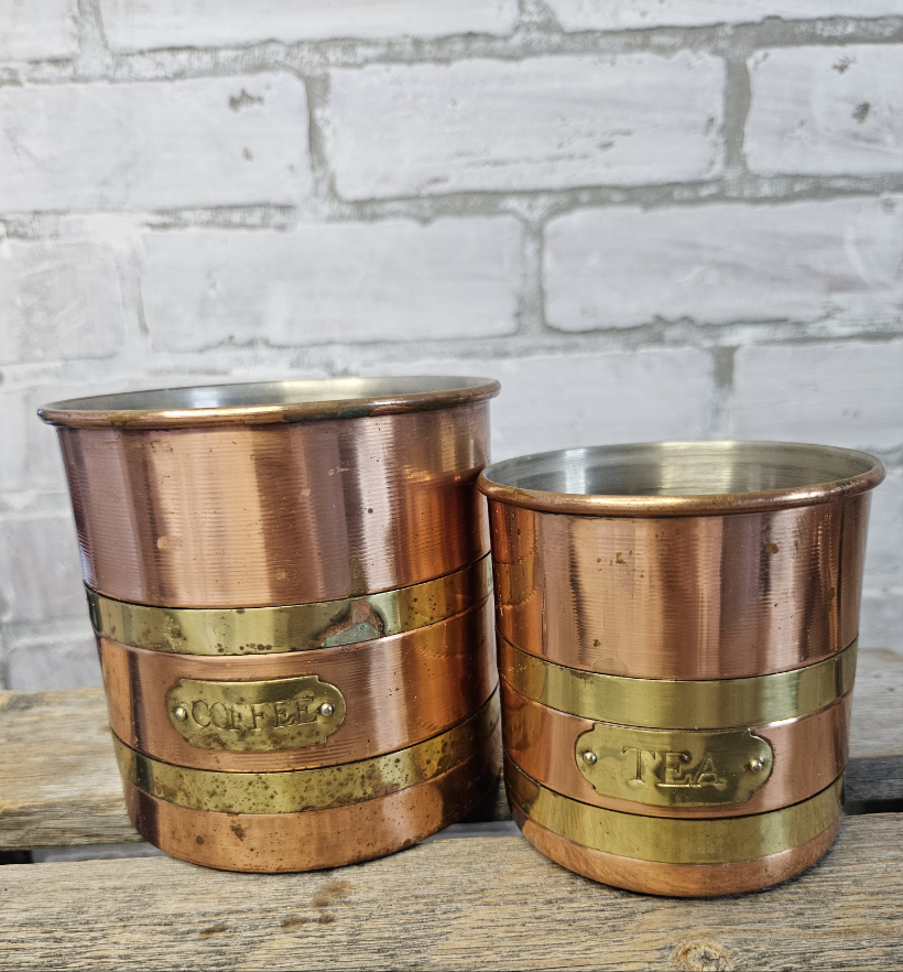 Copper & Brass Vintage Coffee Canister